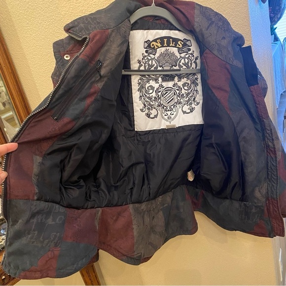 Vintage NILS Women Floral Patterned Silver Hardware Ski Jacket Size Small - Picture 5 of 12